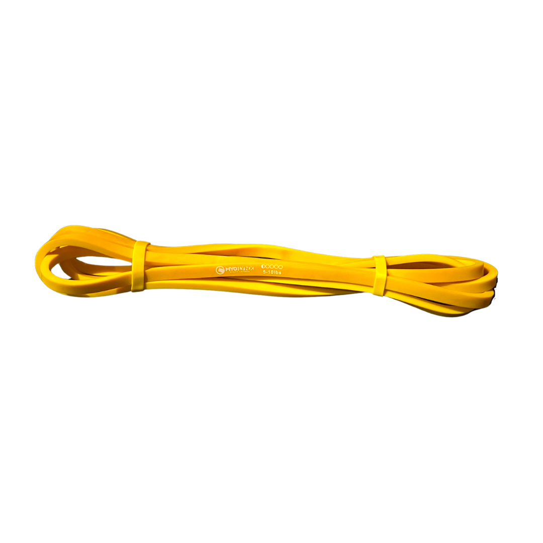 yellow exercise band light resistance rehabilitation